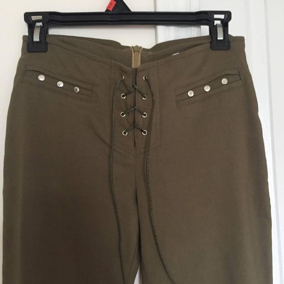 Olive Green Flare Pants - L (but M in US sizing? Pls read) - Picture 3 of 9